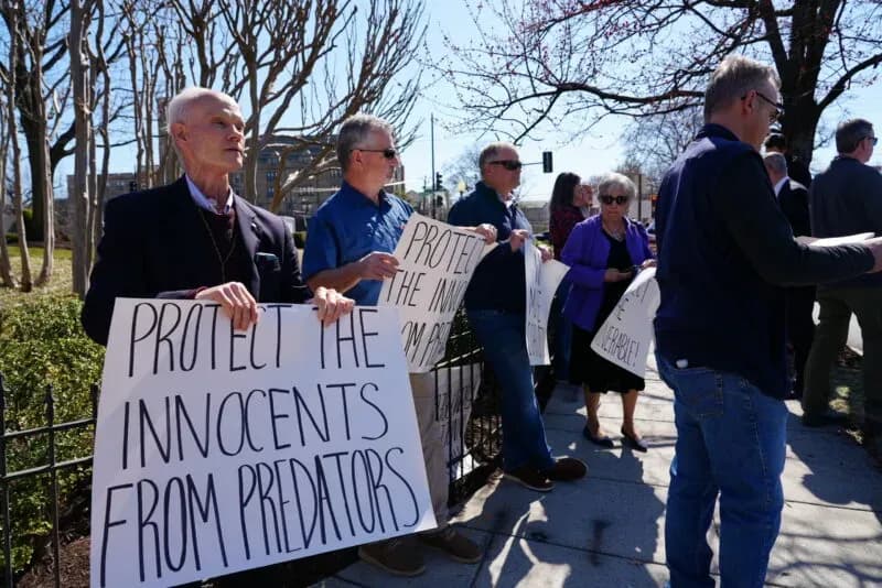 PHOTOS: Catholics protest installation of Cardinal McElroy as archbishop of Washington, DC