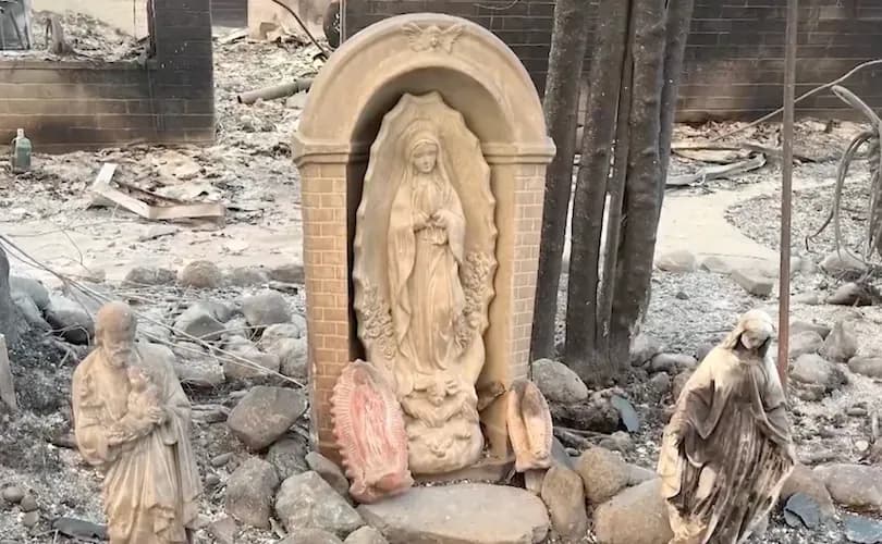 Statues of Our Lady, St. Joseph miraculously survive wildfires that destroyed California family's home