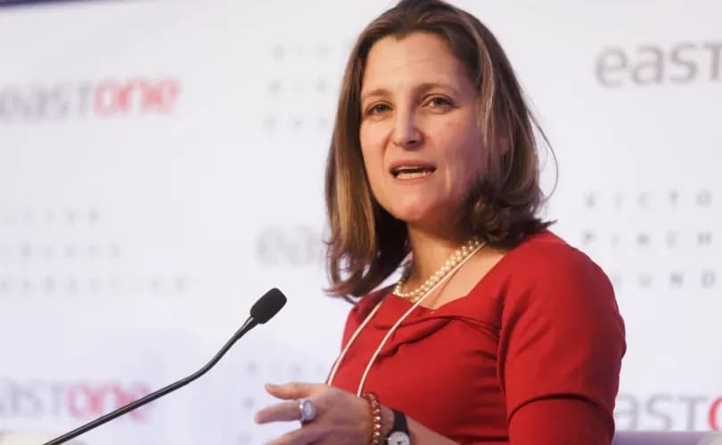 Chrystia Freeland's WEF page deleted after she announces bid to replace Trudeau