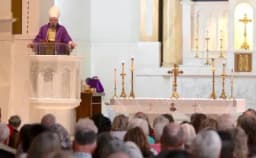 Thumbnail for Archbishop Naumann celebrates packed Mass in response to satanic event at Kansas Capitol